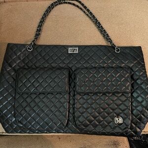 Badgley Mischka Black Quilted Shoulder Bag